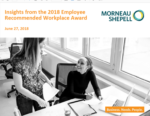 2018 Employee Recommended Workplace Award Benchmarks